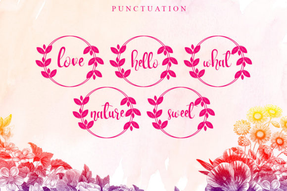 Nature Green Monogram Font PNG with transparent background - Preview 3