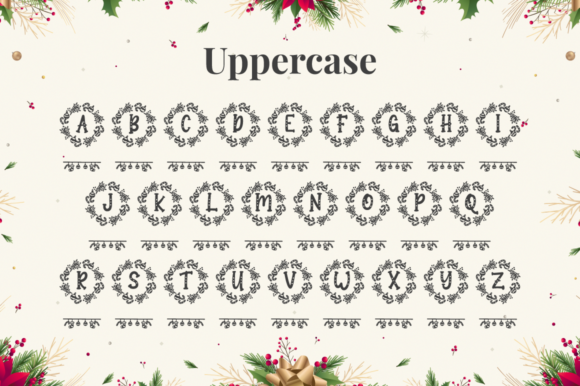 Shantana Christmas Monogram Font PNG with transparent background - Preview 3