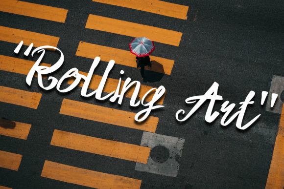 Rolling Art Font PNG with transparent background - Preview 1