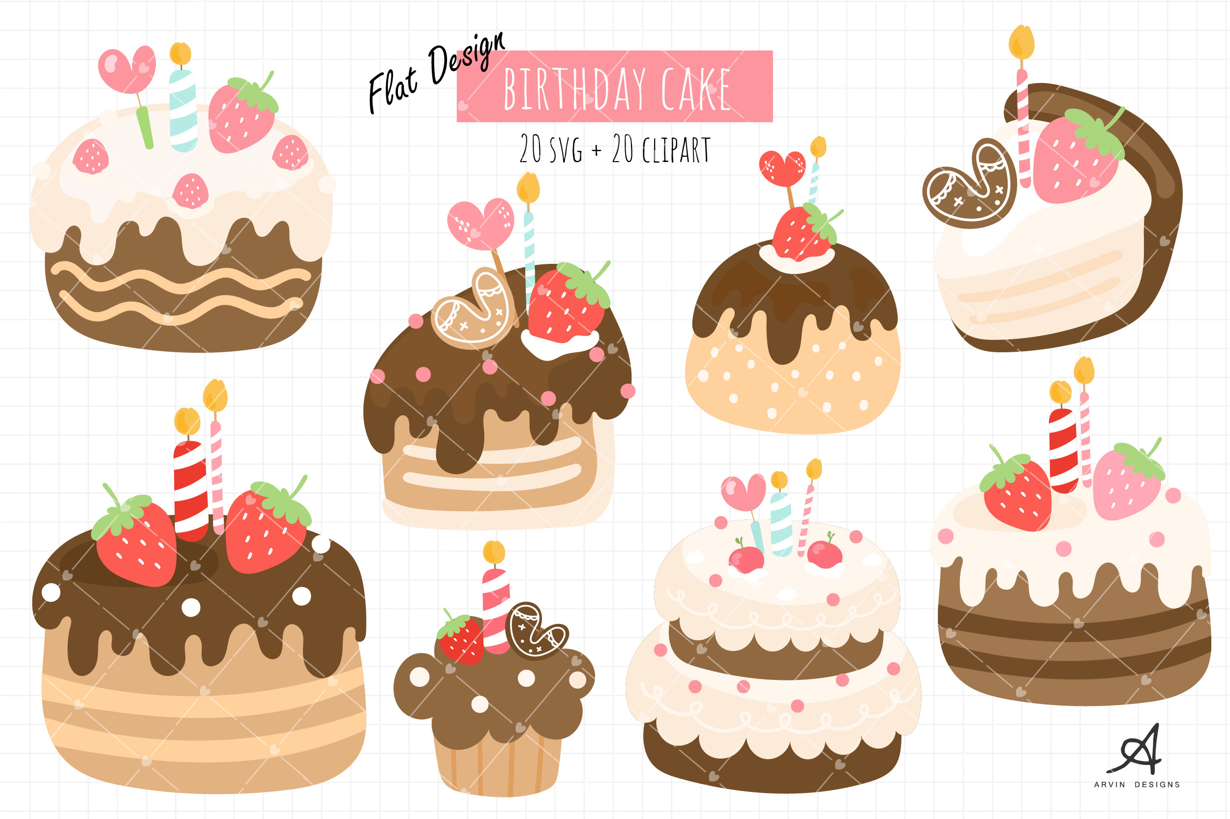 Birthday Cake SVG, Cake Clipart