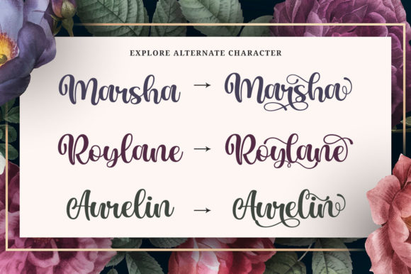 Marlina Garden Font PNG with transparent background - Preview 6