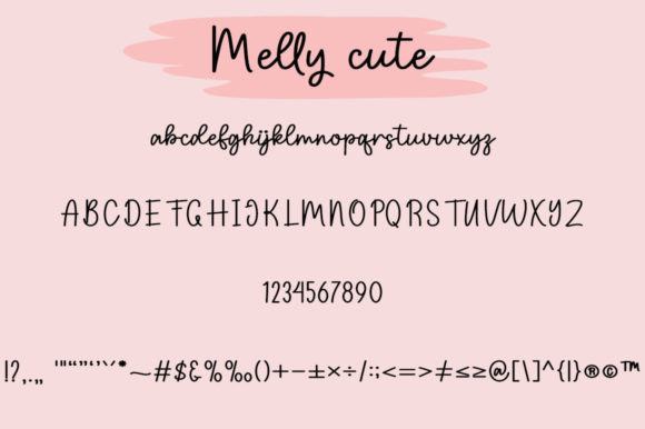Melly Cute Font PNG with transparent background - Preview 4