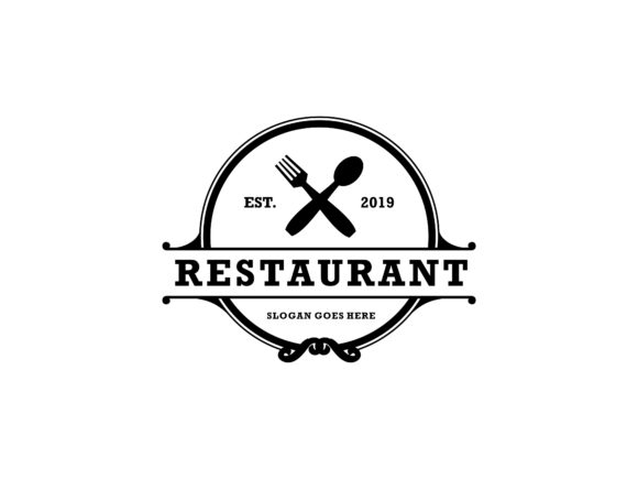 Restaurant Vintage Fork and Spoon Logo