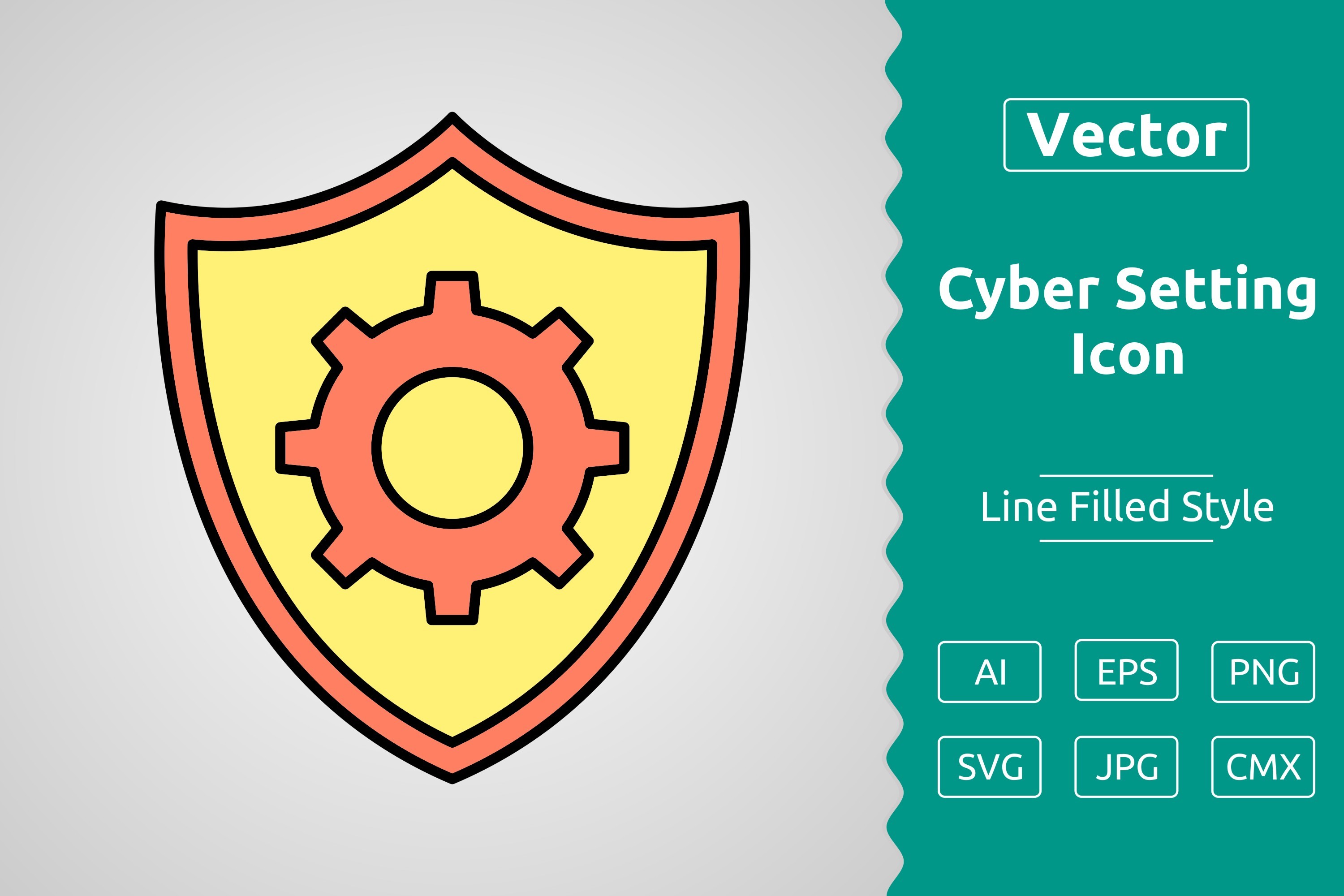 Vector Cyber Setting Filled Outline Icon Graphic by Muhammad Atiq ...