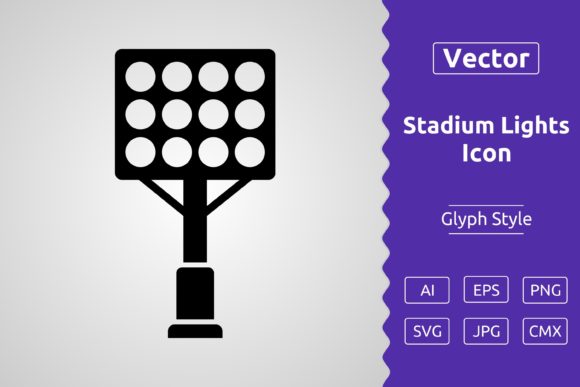 Vector Stadium Lights Glyph Icon