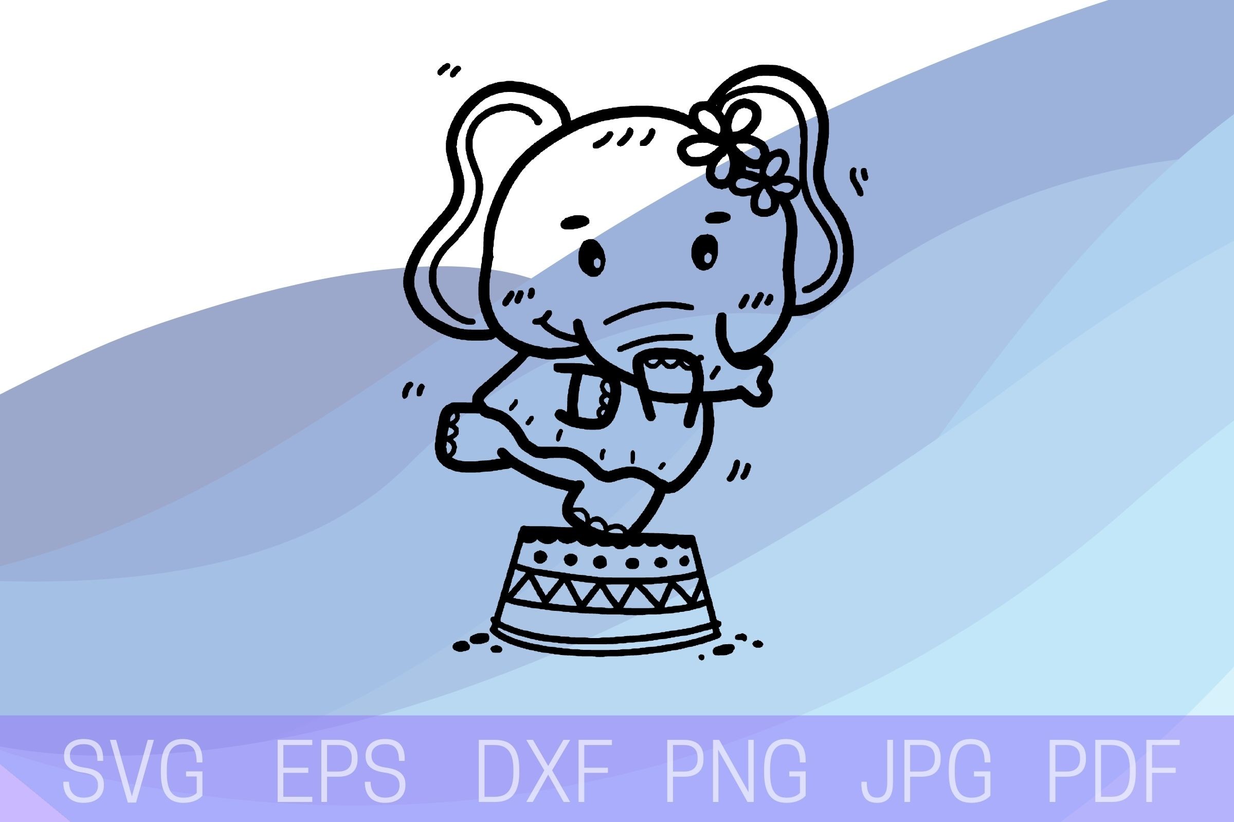 Kawaii Cute Elephant SVG, Kawaii Cartoon Graphic by Cnxsvg · Creative ...