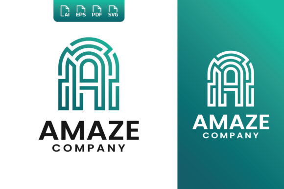 Letter Initial a Maze Labyrinth Logo Graphic Logos By Nuriyanto51