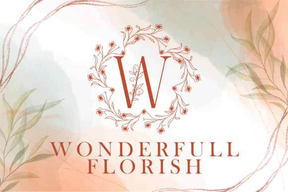 Little Flower Monogram Font PNG with transparent background - Preview 1