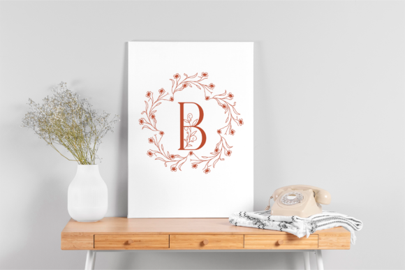 Little Flower Monogram Font PNG with transparent background - Preview 2
