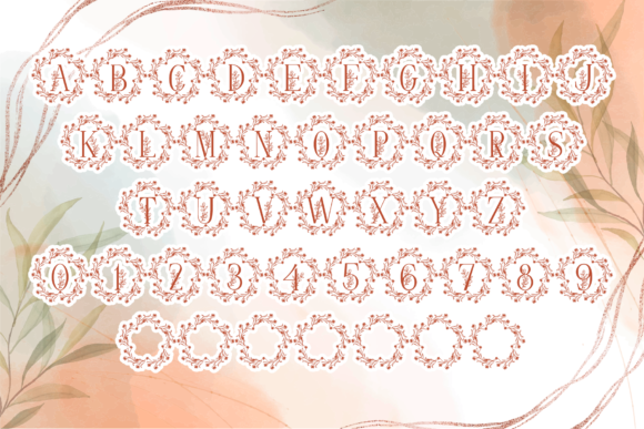 Little Flower Monogram Font PNG with transparent background - Preview 3