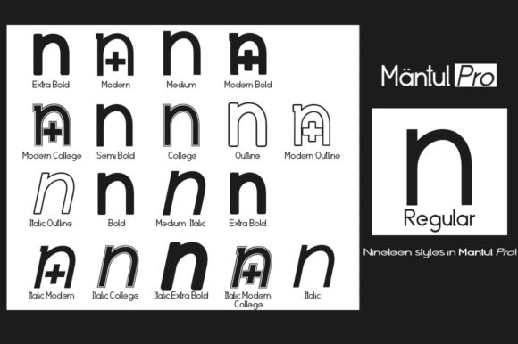 Mantul Pro Font PNG with transparent background - Preview 1
