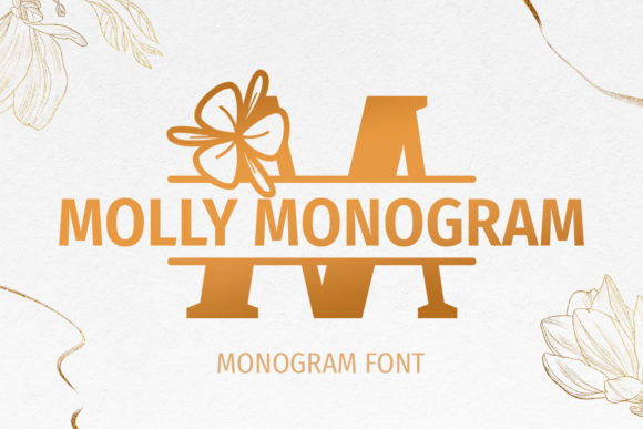 Molly Monogram Font PNG with transparent background - Preview 1