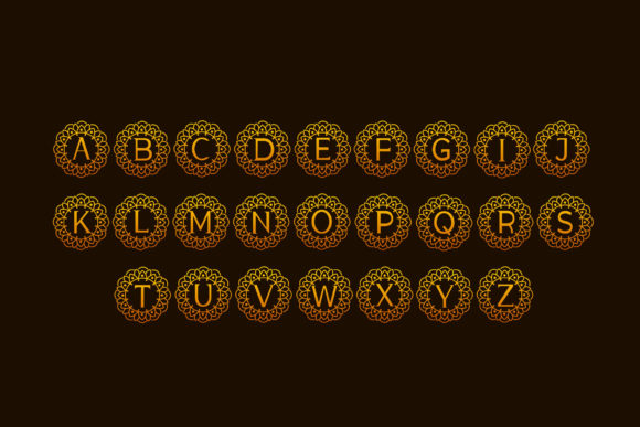 Monogram Line Font PNG with transparent background - Preview 2