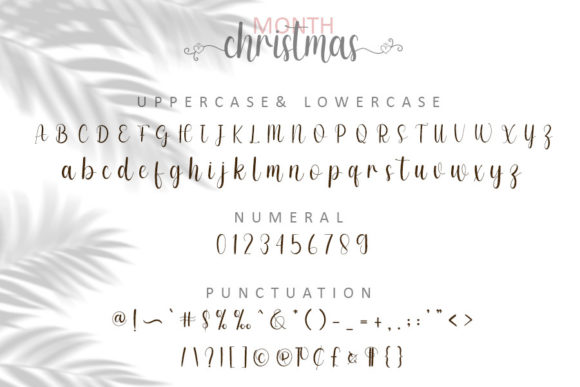 Month Christmas Font PNG with transparent background - Preview 2