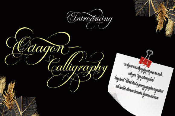 Octagon Calligraphy Font PNG with transparent background - Preview 1