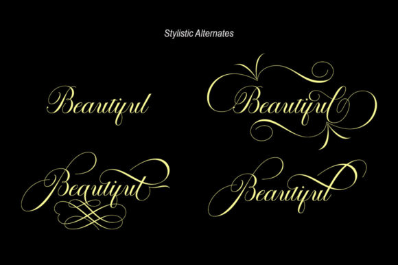 Octagon Calligraphy Font PNG with transparent background - Preview 6
