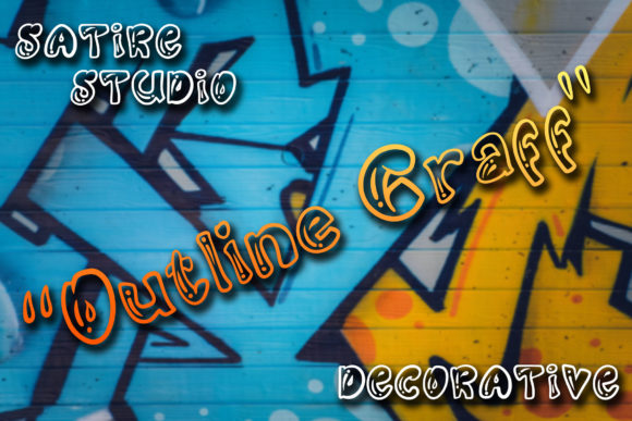 Outline Graff Font PNG with transparent background - Preview 1