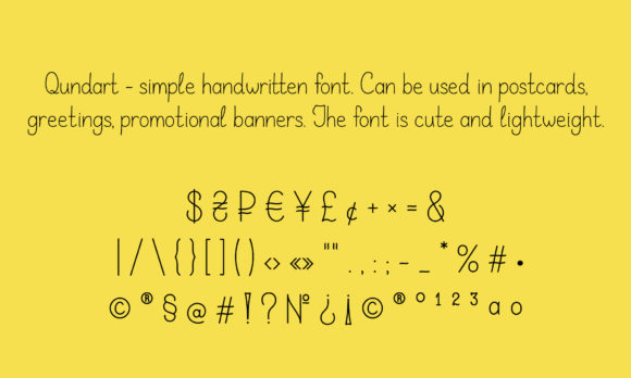 Qundart - Simple Handwritten Font PNG with transparent background - Preview 3