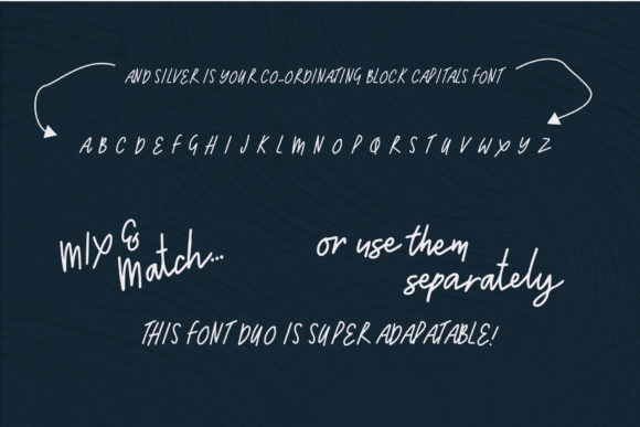 Silver & Stardust Duo Font PNG with transparent background - Preview 5