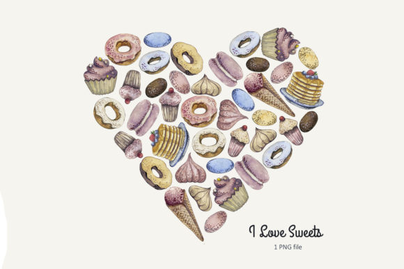 Watercolor Candy Heart Sublimation Graphic Illustrations By WatercolorWine