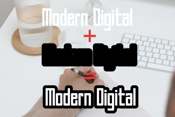 A Modern Digital Font PNG with transparent background - Preview 1