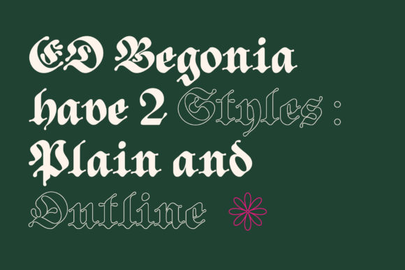 ED Begonia Font PNG with transparent background - Preview 2