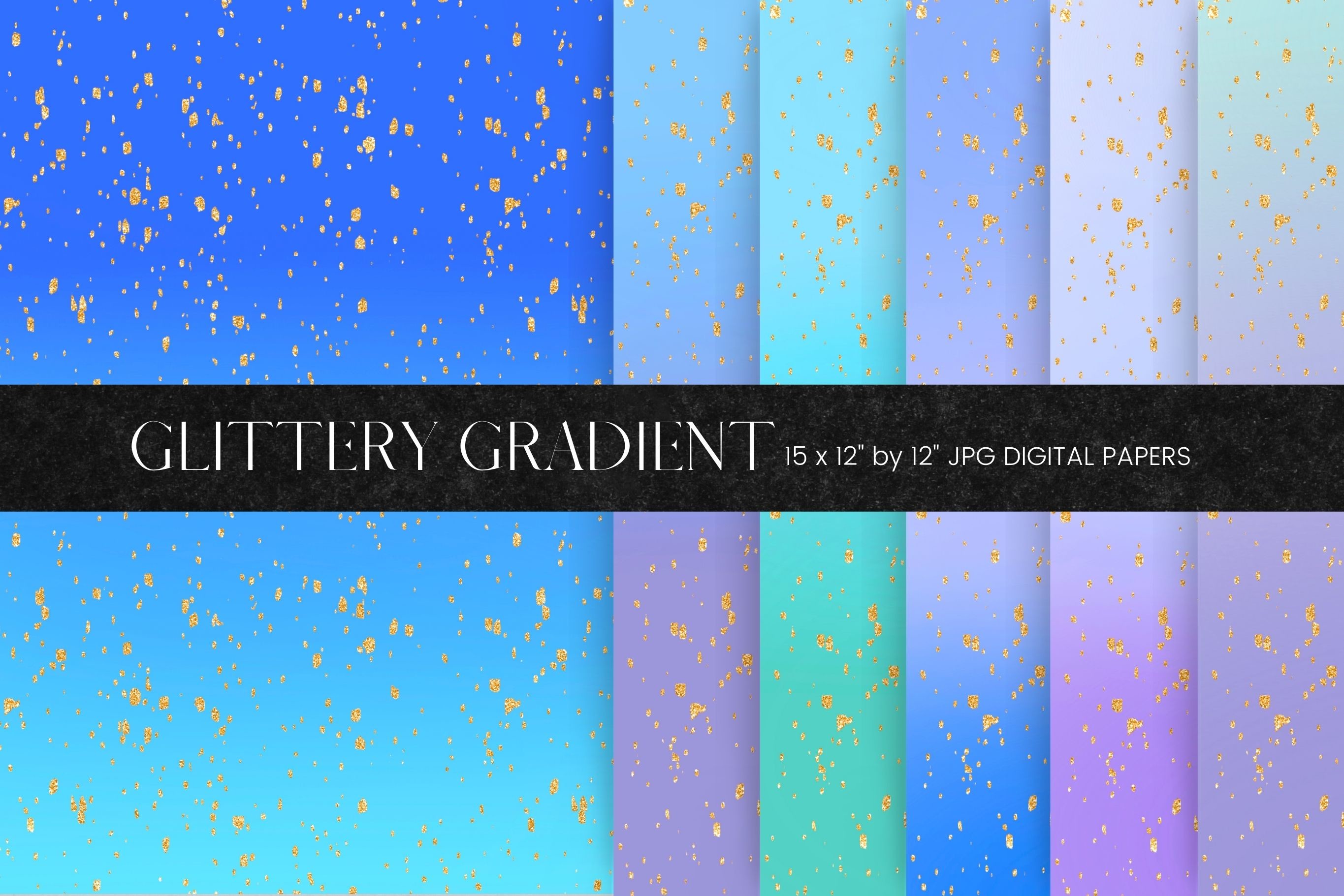 Gold Glitter Gradient Digital Paper Graphic by Pixafied · Creative Fabrica
