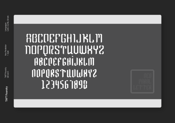 Neo Paralletter Font font preview - 6