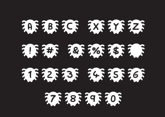 Play Bug Font PNG with transparent background - Preview 1