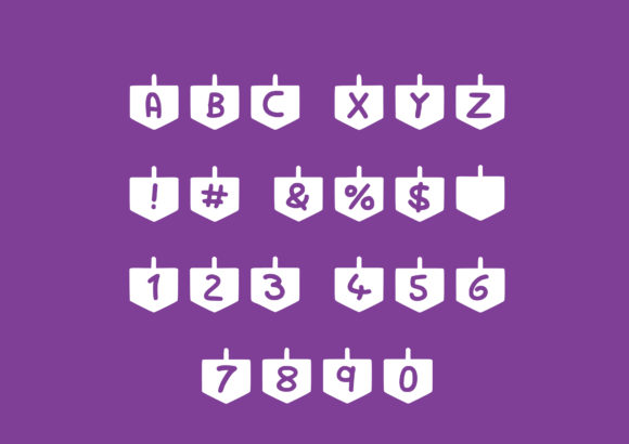 Play Dreidel Font PNG with transparent background - Preview 1