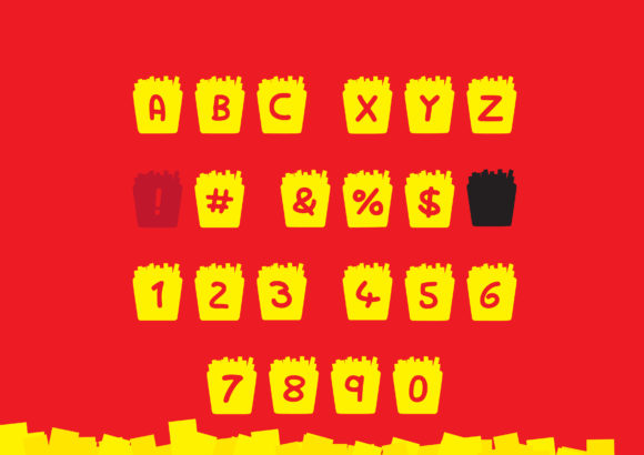 Play Fries Font PNG with transparent background - Preview 1