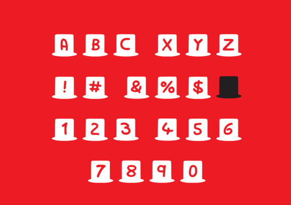 Play Top Hat Font PNG with transparent background - Preview 1