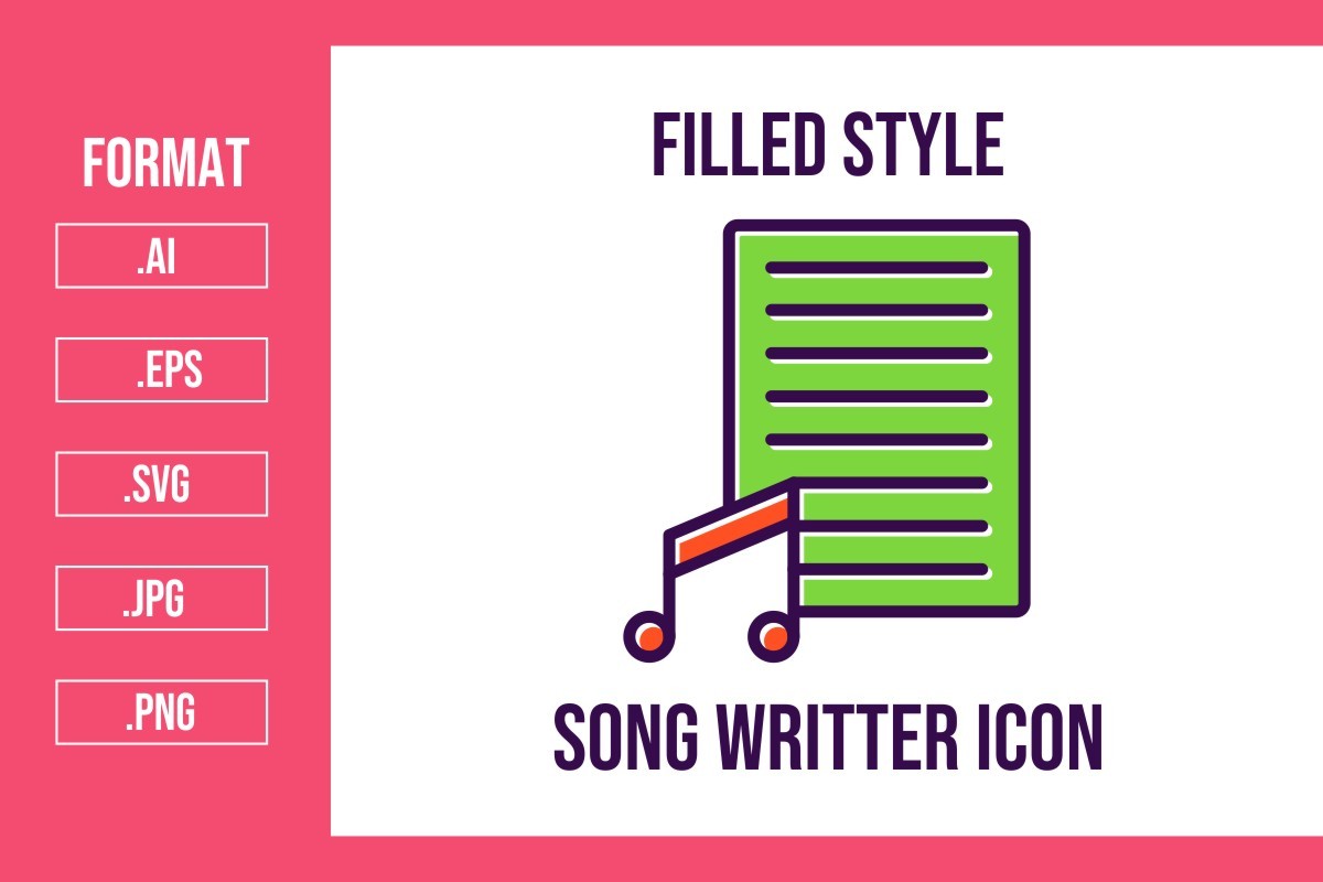Song Writer Filled Icon Graphic by mhd.usman00 · Creative Fabrica