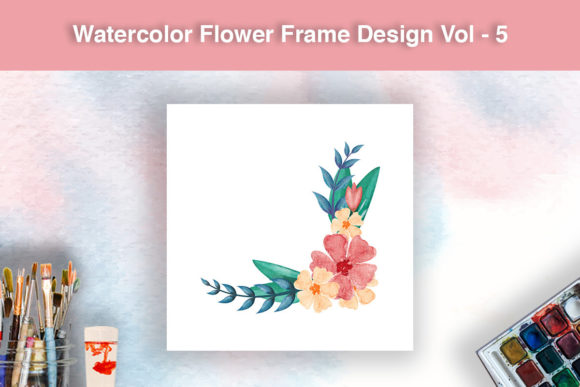 Watercolor Flower Frame Design Graphic Print Templates By Naima’s Creation