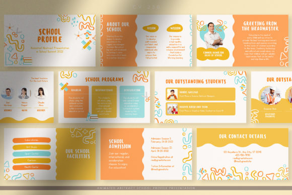 Preview of Abstract School Profile Presentation education presentation template