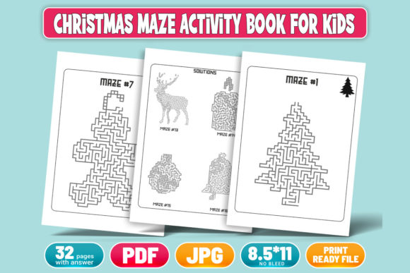 Christmas Maze Activity Book for Kids