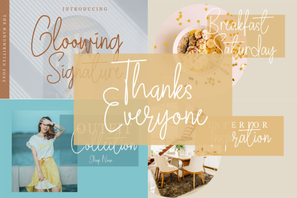 Gloowing Signature Font font preview - 6