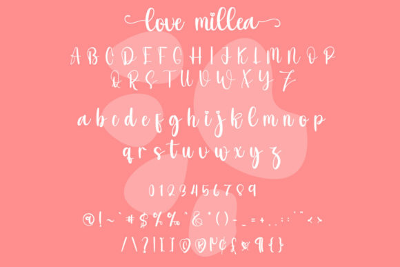 Love Millea Font PNG with transparent background - Preview 3