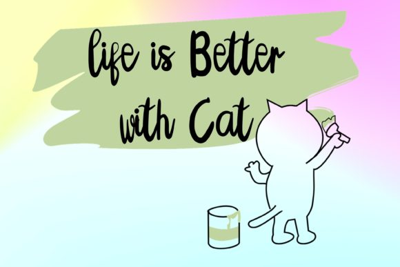 Lovely Cats Font PNG with transparent background - Preview 2