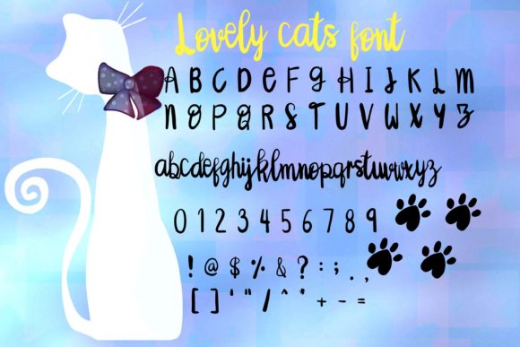 Lovely Cats Font PNG with transparent background - Preview 5