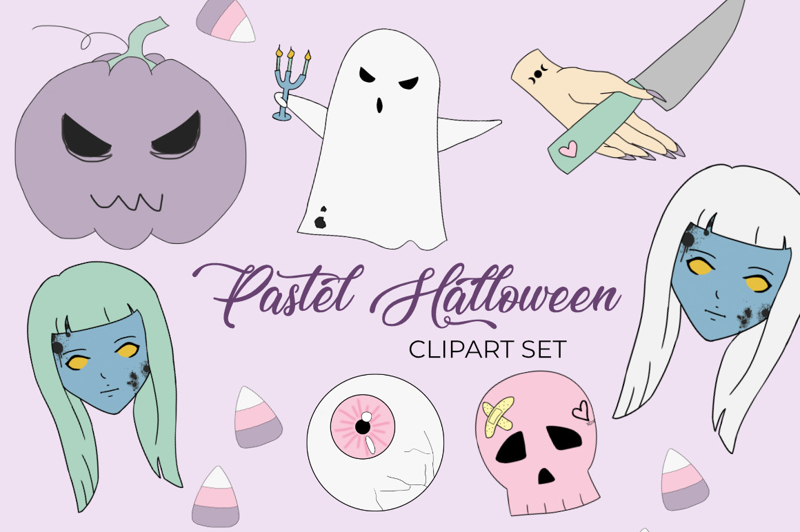 Pastel Halloween Clipart Set Graphic by StudioMelitta · Creative Fabrica