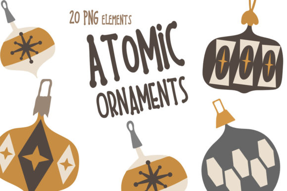 Mid Century Christmas Ornament Clip Art