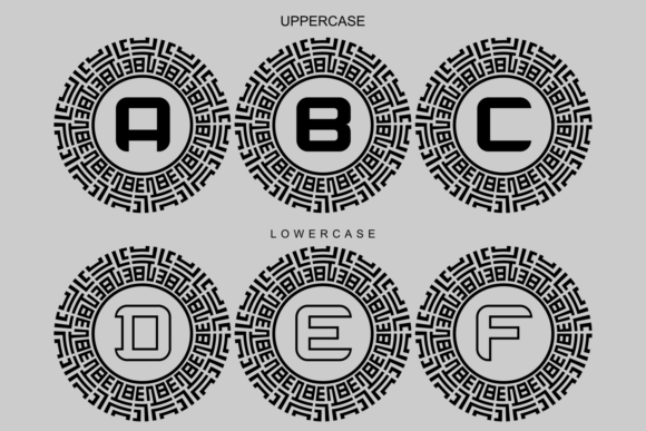 Monogram Digitalic Font PNG with transparent background - Preview 4
