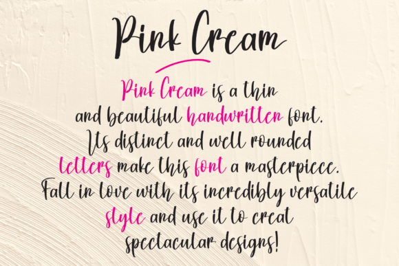 Pink Cream Font PNG with transparent background - Preview 1