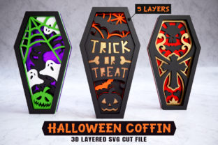 Halloween Coffin 3D Layered SVG Cut File · Creative Fabrica