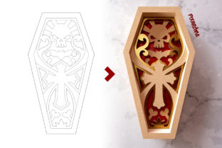 Halloween Coffin 3D Layered SVG Cut File · Creative Fabrica