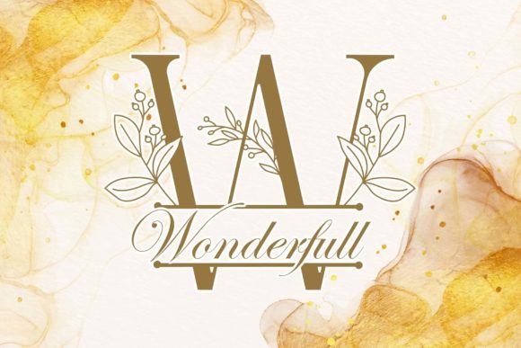 Petite Buds Line Monogram Font PNG with transparent background - Preview 1