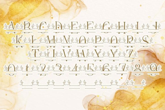 Petite Buds Line Monogram Font PNG with transparent background - Preview 3
