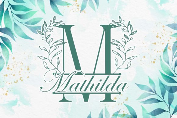 Secret Leaves Line Monogram Font PNG with transparent background - Preview 1