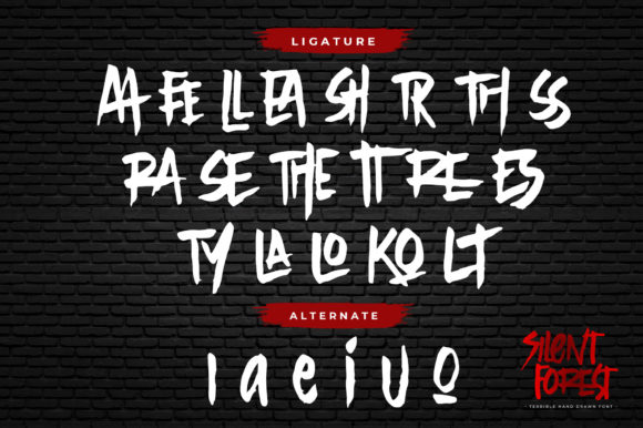 Silent Forest Font PNG with transparent background - Preview 6